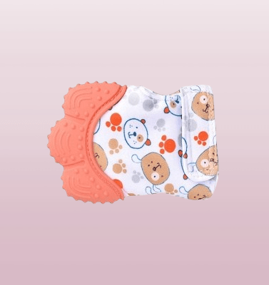 Gant de Dentition - TeethingSiliconeGlovesâą - Orange - Mini mordille