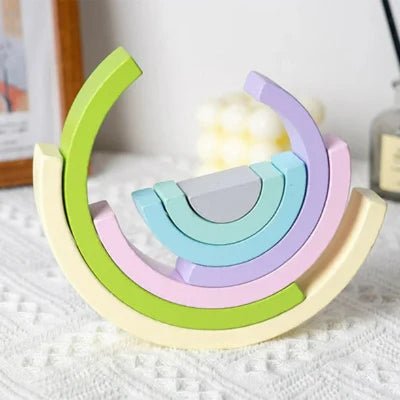 Jouet en Bois - RainbowBridge™ - Vert Mauve - Mini mordille