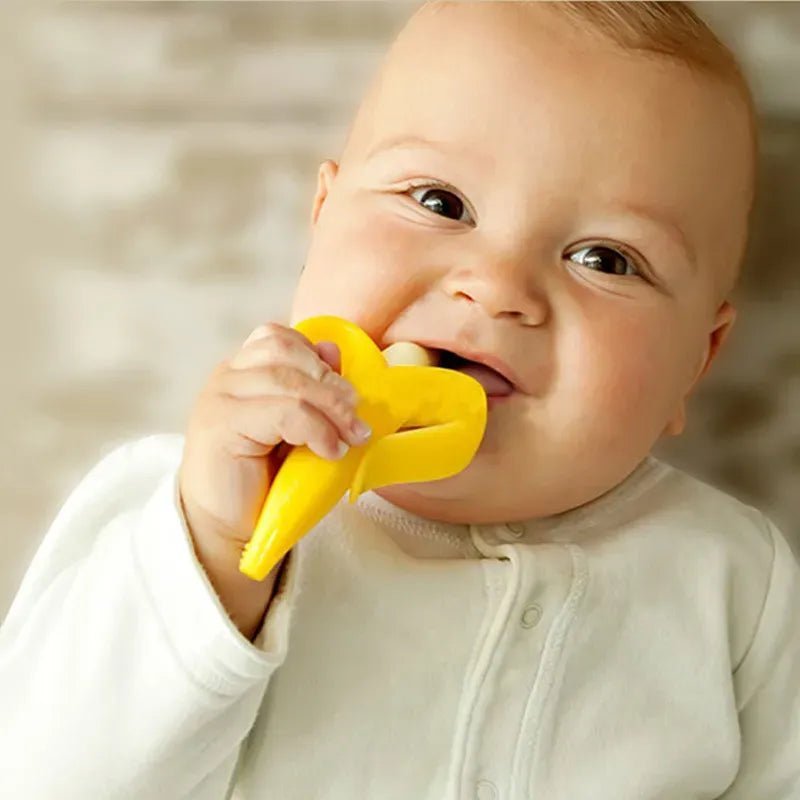 Anneau de Dentition - BananaChewBrush™ - Jaune - Mini mordille