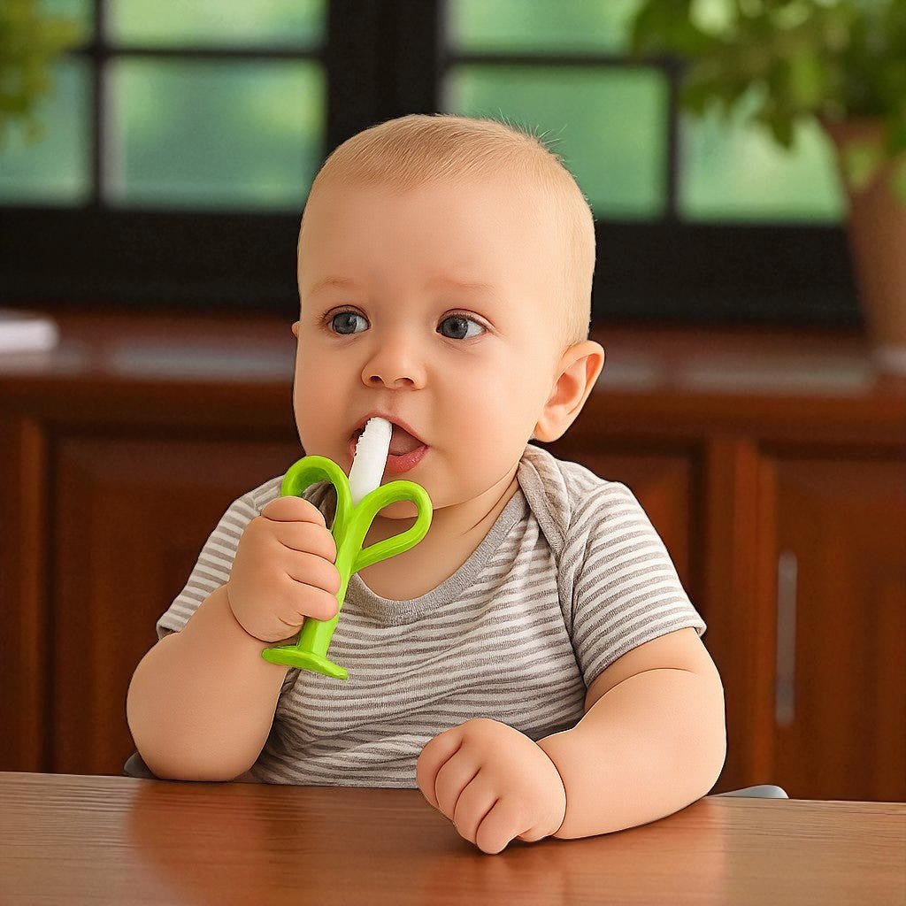 Anneau de Dentition - BananaChewBrush™ - Vert - Mini mordille