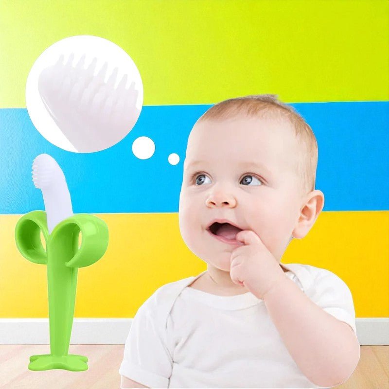 Anneau de Dentition - BananaChewBrush™ - Vert - Mini mordille
