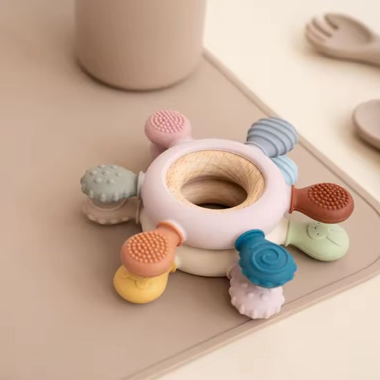 Anneau de dentition bébé | Apaisant 100% Silicone - Mini mordille