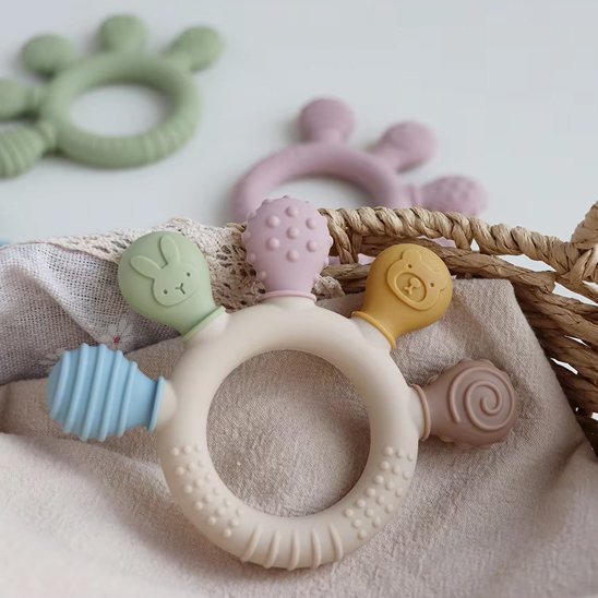 Anneau de dentition bebe | Silicone Apaisant - Mini mordille