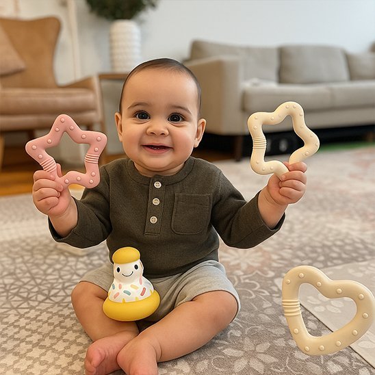 Anneau de dentition bébé | Soulage - Gencives - Mini mordille