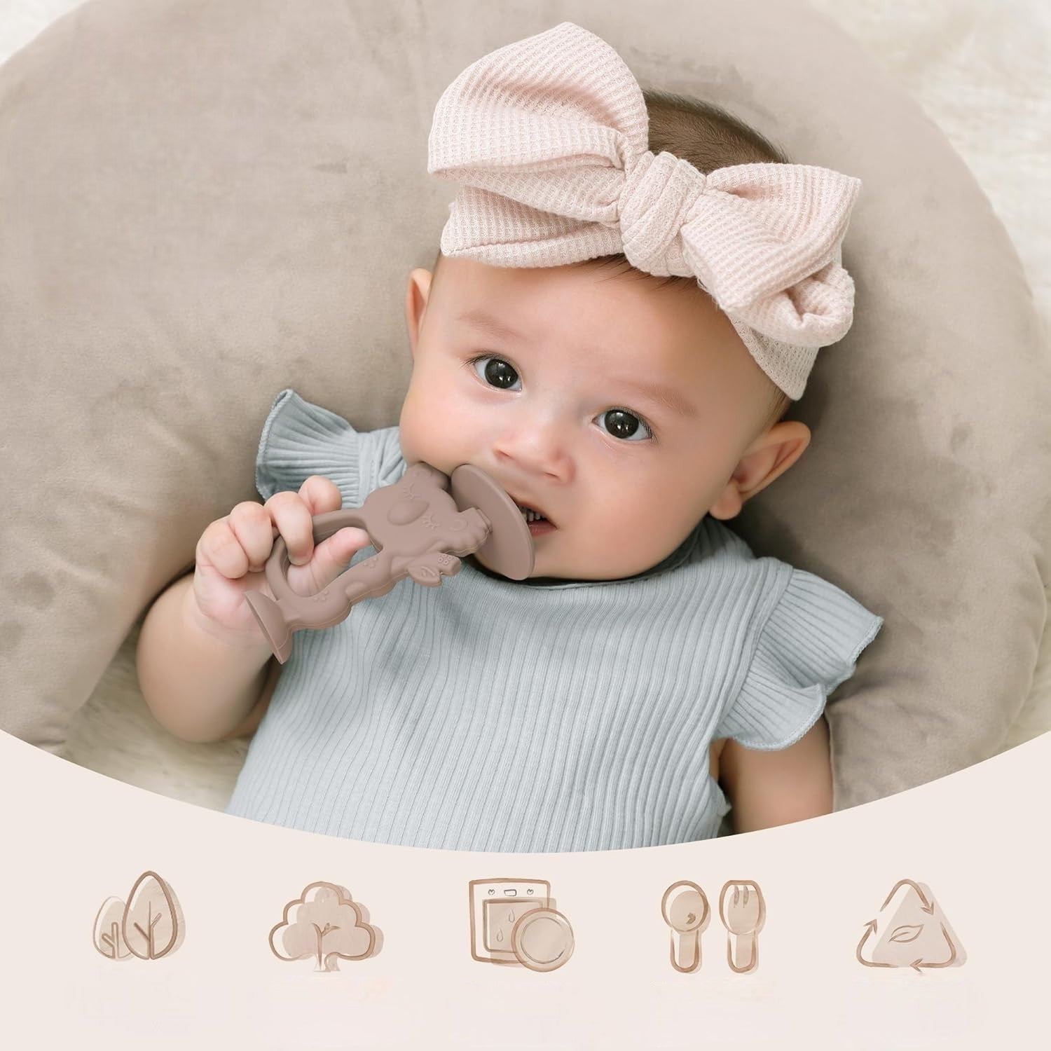 Anneau de Dentition - KoalaTeethBuddy™ - Kaki - Mini mordille