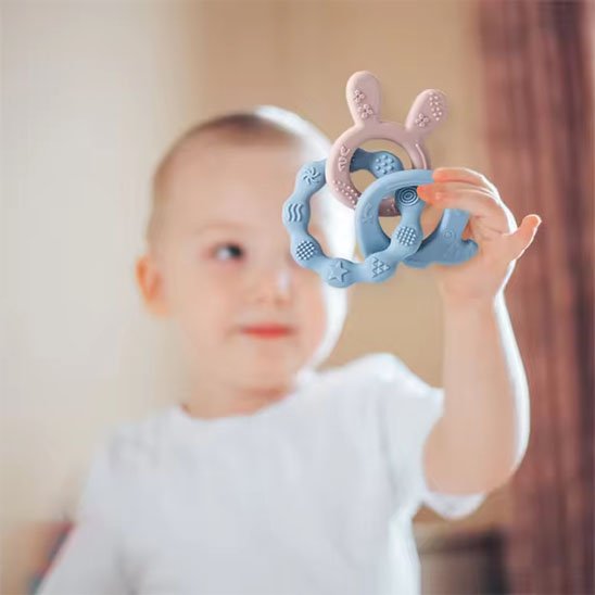 Anneau de Dentition | Silicone Apaisant Bébé Sans BPA - Mini mordille