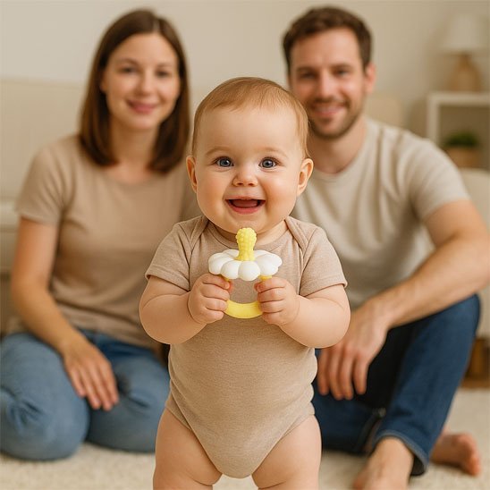 Anneau dentition bébé | Fleur Naturel - Mini mordille