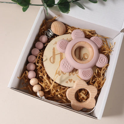 Coffret cadeau de naissance | Bois naturel complet