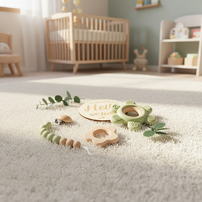 Coffret cadeau de naissance | Bois naturel complet