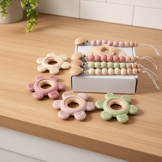 Coffret cadeau de naissance | Bois naturel complet