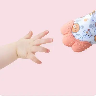 Gant de Dentition - TeethingSiliconeGloves™ - Orange - Mini mordille
