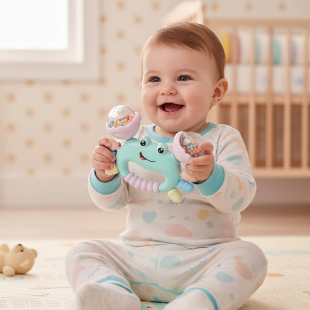 Hochet bébé | crabe sensoriel - Mini mordille