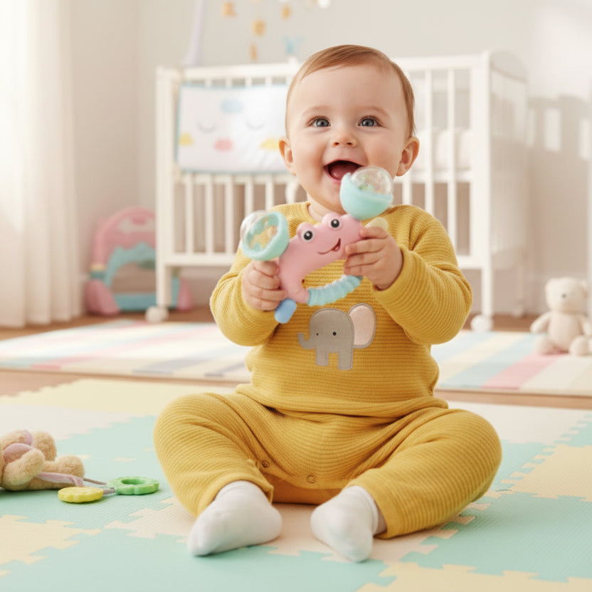 Hochet bébé | crabe sensoriel - Mini mordille