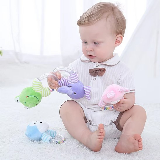 Hochet bébé | Naturel & Silicone - Mini mordille