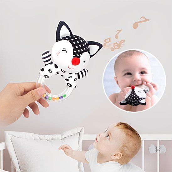 Hochet bébé | Naturel & Silicone - Mini mordille