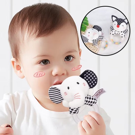 Hochet bébé | Naturel & Silicone - Mini mordille