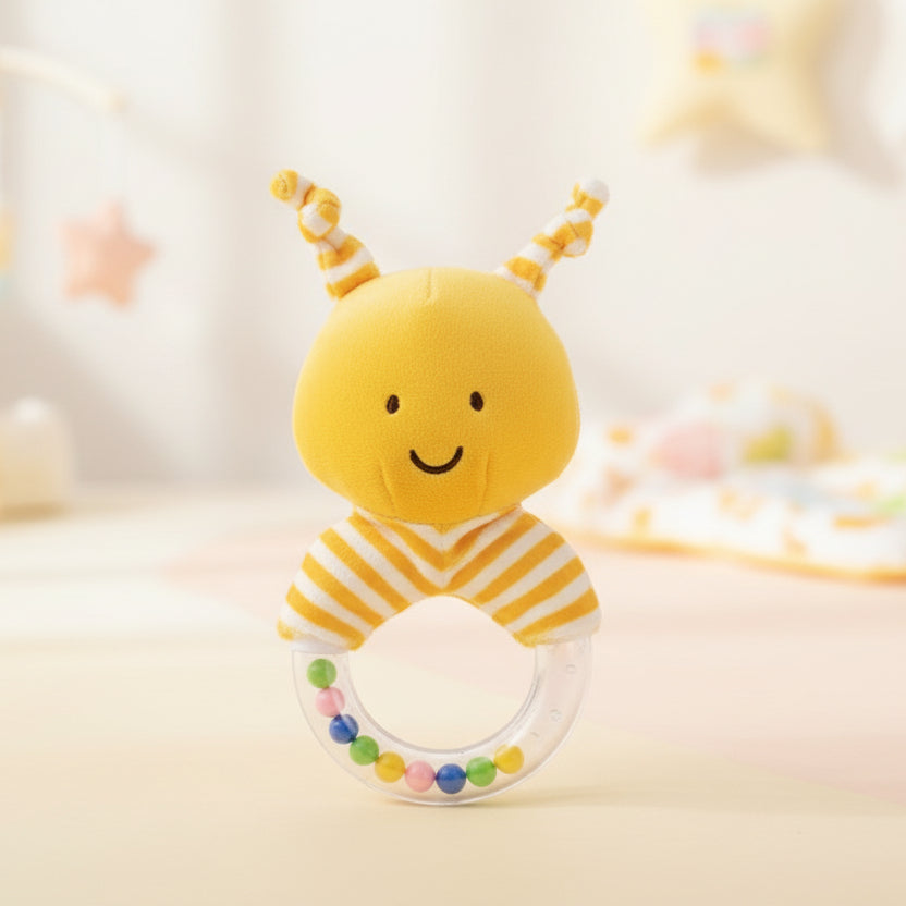 Hochet bébé | Naturel & Silicone - Mini mordille