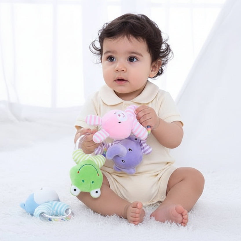 Hochet bébé | Naturel & Silicone - Mini mordille