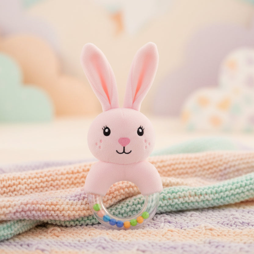 Hochet bébé | Naturel & Silicone - Mini mordille