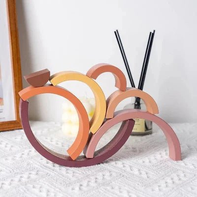 Jouet en Bois - arc en ciel- Marron - Mini mordille
