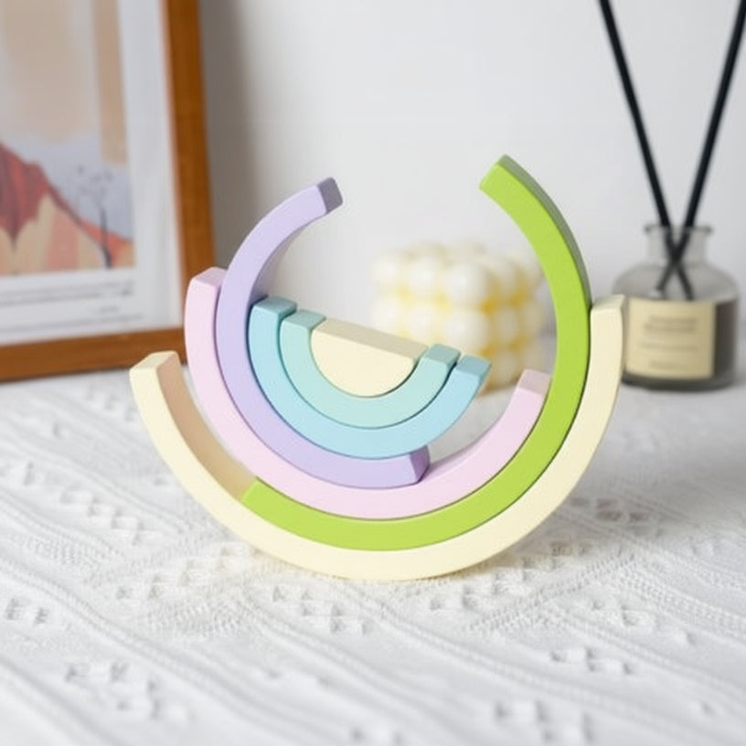 Jouet en Bois - Rainbow - Vert Mauve - Mini mordille