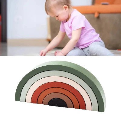 Jouet en Bois - RainbowBridge™ - Vert Marron - Mini mordille