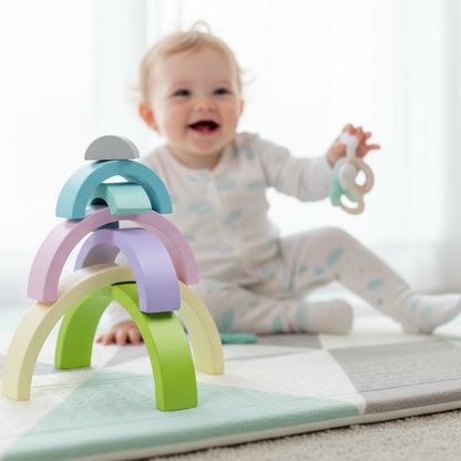 Jouet en Bois - Vert Mauve - Mini mordille