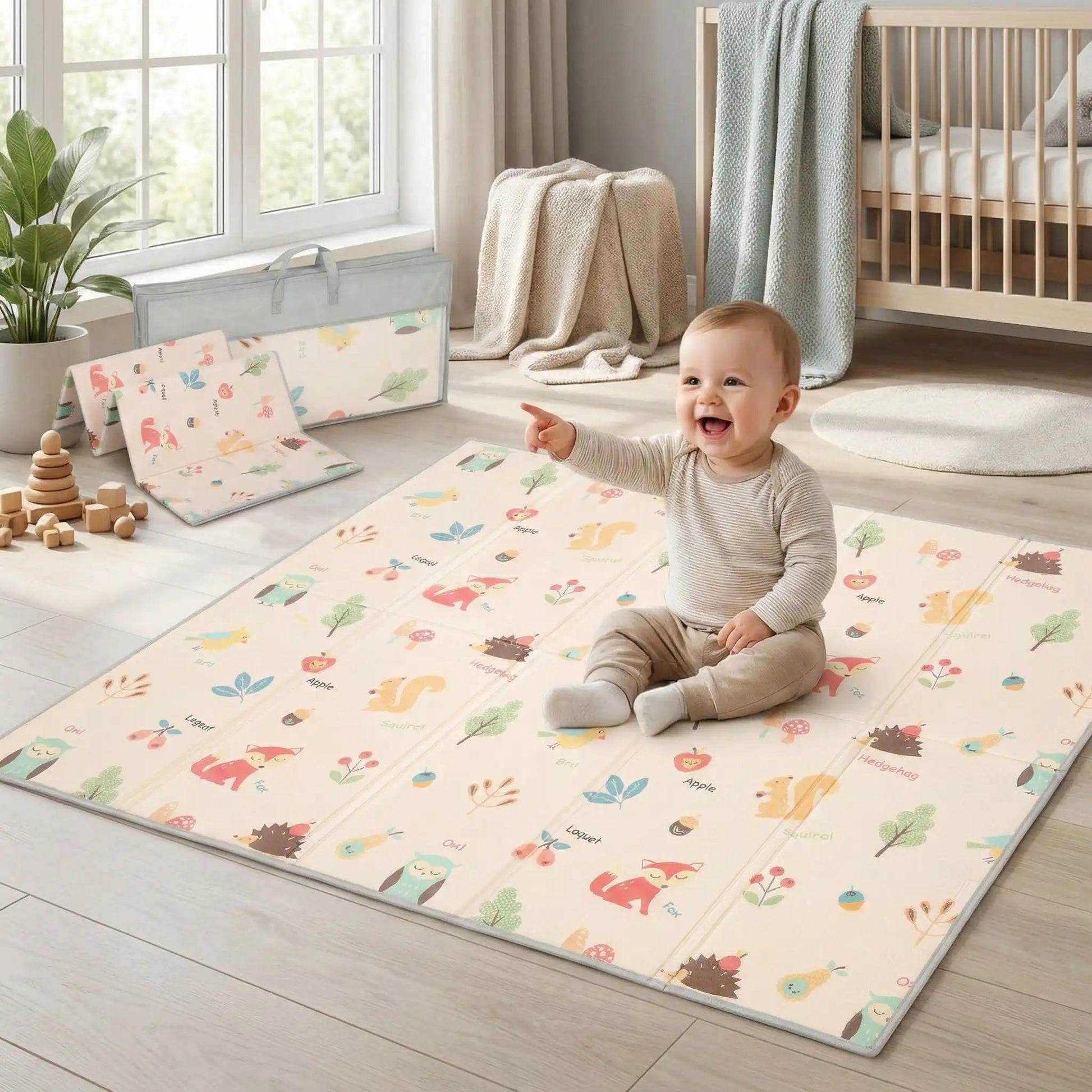 Tapis d'éveil réversible imperméable | ÉduSafe - Mini mordille