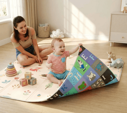 Tapis d'éveil réversible imperméable | ÉduSafe - Mini mordille